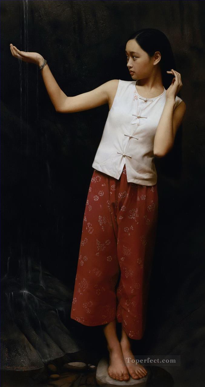噴水 WYD 中国の女の子油絵